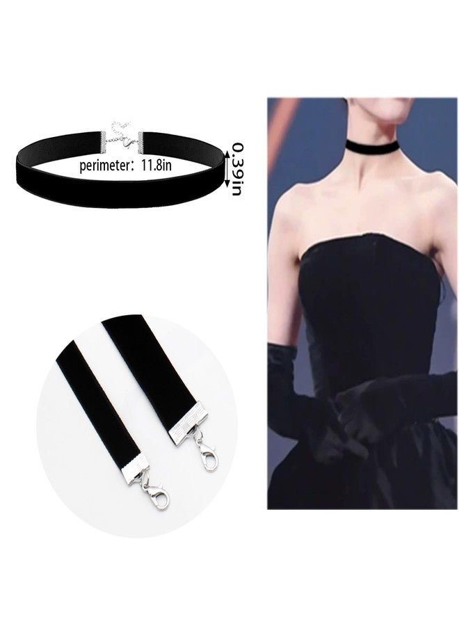 Palotay Black Velvet Choker for Women Adjustable Gothic Choker Collars for Women Jewelry 0.59in - Image 4